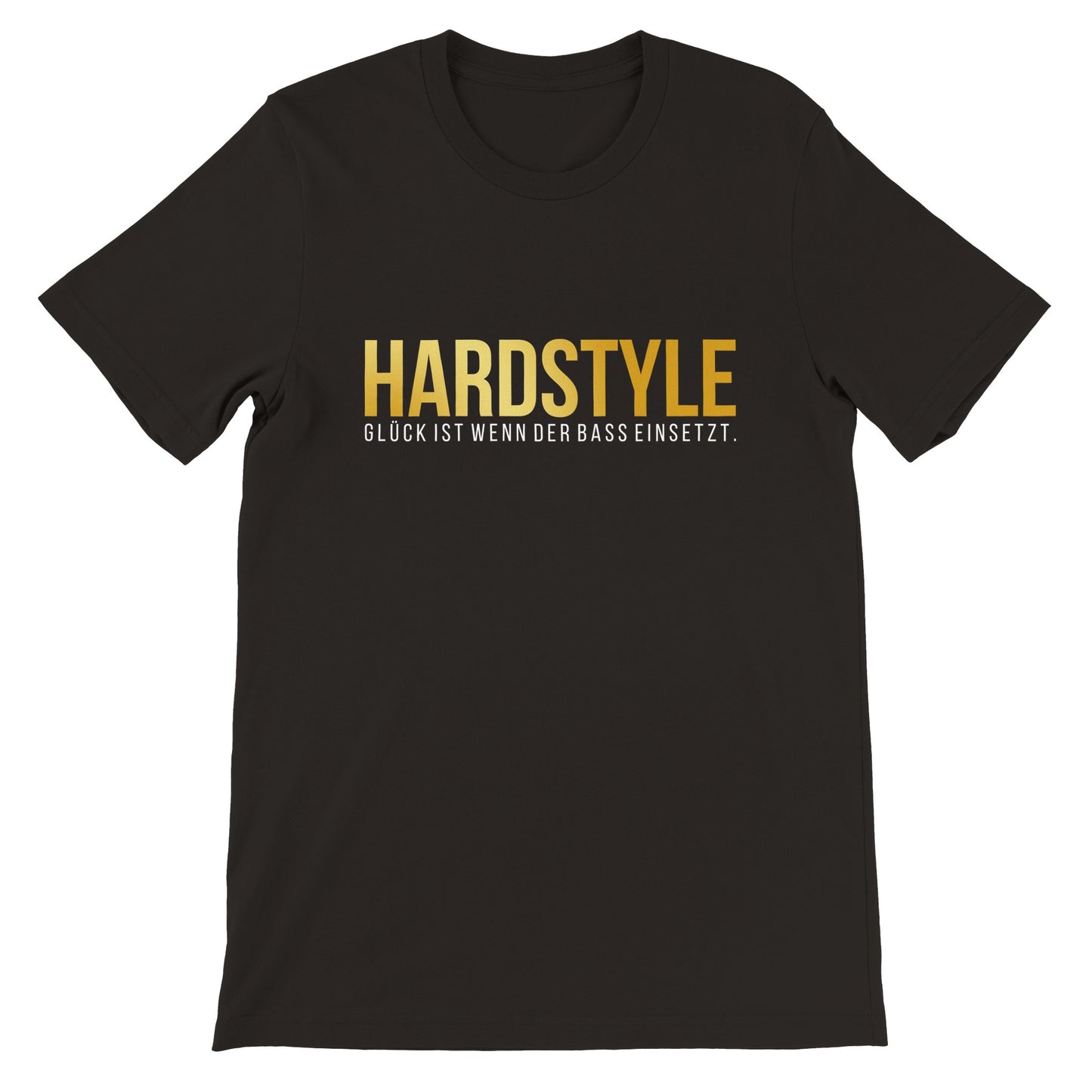 Hardstyle, Glück ist wenn der Bass einsetzt - Premium Männer / Unisex T-Shirt mit Rundhalsausschnitt